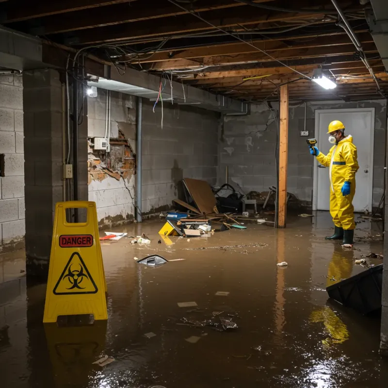 Flooded Basement Electrical Hazard in Paoli, IN Property