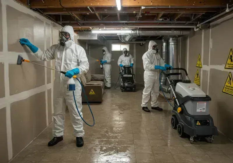 Basement Moisture Removal and Structural Drying process in Paoli, IN